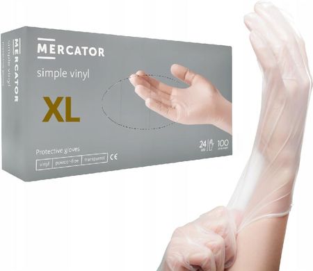 Mercator Medical Rękawiczki Bezpudrowe Winylowe Rękawice Pf 100 Xl