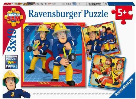 Ravensburger Puzzle 3X49 Strażak Sam Na Ratunek 050772