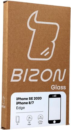 Bizon Szkło hartowane Glass Edge iPhone SE 2020 8/7 czarne 2 szt