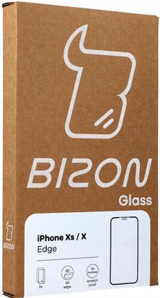 Bizon Szkło hartowane Glass Edge ochrona na obiektyw iPhone Xs / X czarne 2 szt