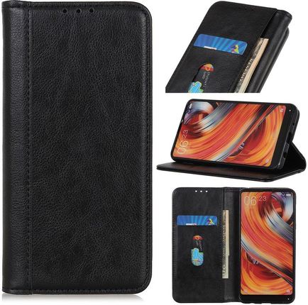 Erbord Etui Wallet do Samsung Galaxy A52 5G Litchi Leather Black Czarny