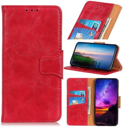 Erbord Skórzane Etui Wallet do Samsung Galaxy A52 5G Red Czerwony