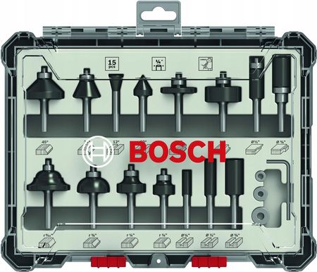 Bosch Mieszany zestaw frezów 1/4" 15el. 2607017473