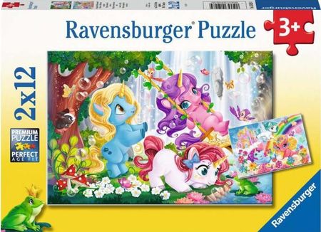 Ravensburger Puzzle 2X12. Magiczne Jednorożce