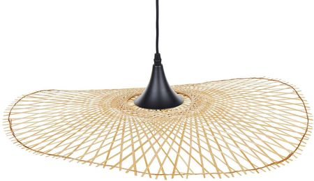 Beliani Boho lampa sufitowa wisząca okrągły abażur 60 cm bambusowa jasne drewno Floyd