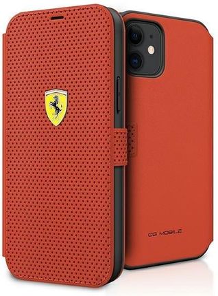 Ferrari iPhone 12 mini 5,4" czerwony/red book On Track Perforated (FESPEFLBKP12SRE)
