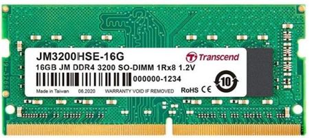 Transcend 16GB JM DDR4 3200Mhz SO-DIMM 1Rx8 2Gx8 CL22 1.2V (JM3200HSE16G)