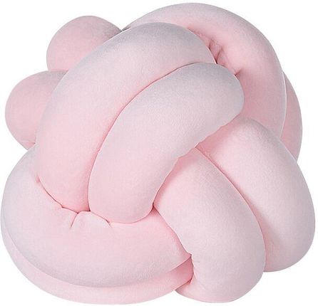 Beliani Nowoczesna ozdobna poduszka supeł welurowa 20 x 20 cm różowa Malni
