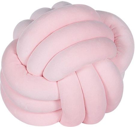 Beliani Nowoczesna ozdobna poduszka supeł welurowa 30 x 30 cm różowa Malni