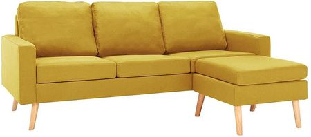 3-osobowa żółta sofa z podnóżkiem - Eroa 4Q
