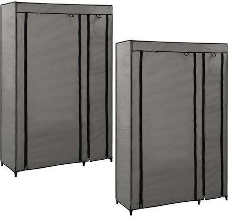 VidaXL Składane szafy, 2 szt., szare, 110 x 45 x 175 cm, tkanina