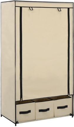 vidaXL Szafa, kremowa, 87 x 49 x 159 cm, materiałowa