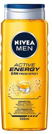 Nivea Men Active Energy 24 h Fresh Effect Żel pod prysznic do ciała, twarzy i włosów z dodatkiem kofeiny 500ml