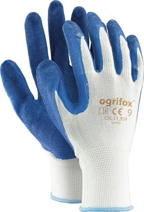 Ogrifox Rękawice Ochronne Powlekane Biało-Niebieskie Rozmiar 9 Ox-Lateks-Wn09