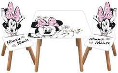 Disney Myszka Minnie Miki Mini Biały Stół Stolik Krzesła - Zestawy mebli dziecięcych