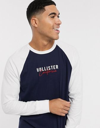 Hollister Granatowy kultowy top z d ugim r kawem i blokami kolorow Ceny i opinie Ceneo.pl