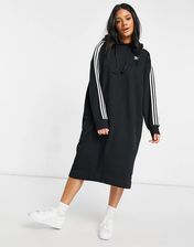 Adidas Originals – adicolor – Czarna sukienka z kapturem i trzema  paskami-Czarny - Ceny i opinie 