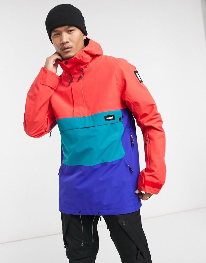 Kolorowa kurtka narciarska typu anorak 