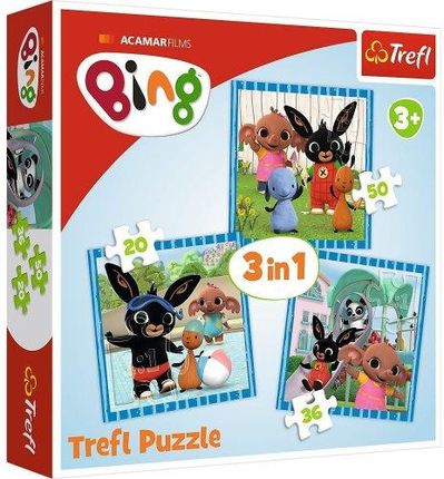 Trefl Puzzle 3W1 Zabawy Z Przyjaciółmi Bing 34851