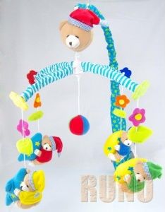 Baby Mix Karuzela z pozytywką KSIĘŻYCOWE MISIE pluszowa Karuzela MISIE Baby Mix z projektorem RED Ceny i opinie