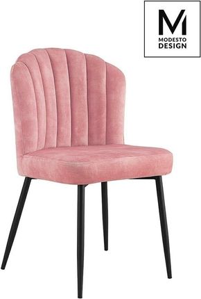 Modesto Design Krzesło Rango Różowe Welur Metal