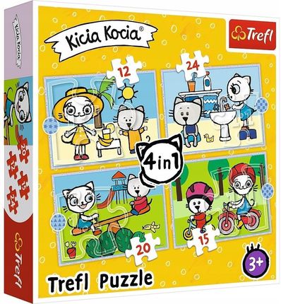 Trefl Puzzle 4W1 Dzień Kici Koci 34372