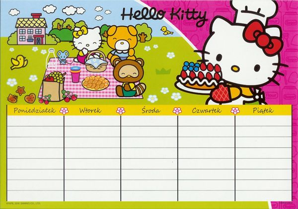 Plan Lekcji Hello Kitty, 5 Wzórów, Licencja Sanrio - Ceny i opinie