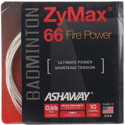Ashaway Naciąg Zymax 66 Fire Power Biały Set 10M