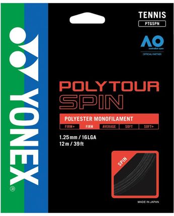 Yonex Poly Tour Spin 125 Czarny