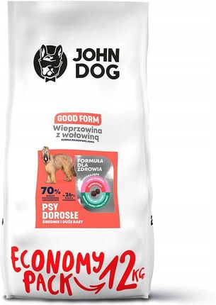 John Dog Good Form Średnie I Duże Rasy Wieprzowina Z Wołowiną 12kg