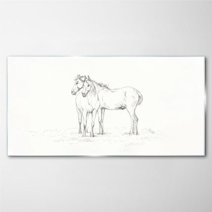 Coloray Obraz Szklany Rysunek Zwierzęta Konie