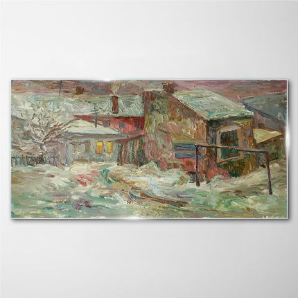 Coloray Obraz Na Szkle Wieś Zima Śnieg