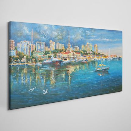 Coloray Obraz Canvas Miasto Port Statki Morze