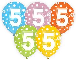 Zdjęcie Godan Balony Lateksowe Z Cyfrą 5Mix 30Cm 5Szt - Luboń