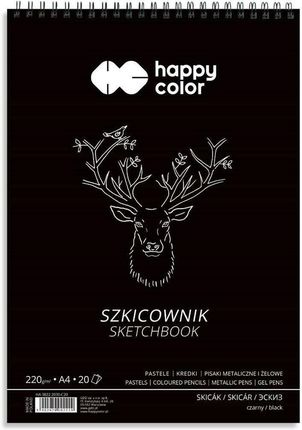 Gdd Szkicownik Na Spirali A4/20K Czarny Happy Color