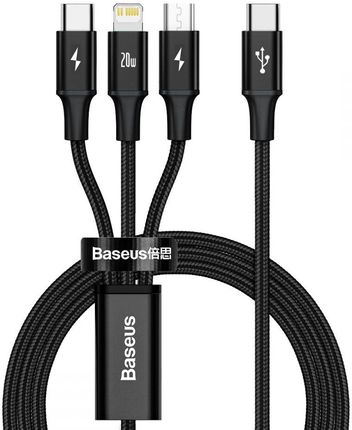 Baseus RAPID 3IN1 Typ-C, Lightning, micro-USB PD20W 1,5m (6953156204294)