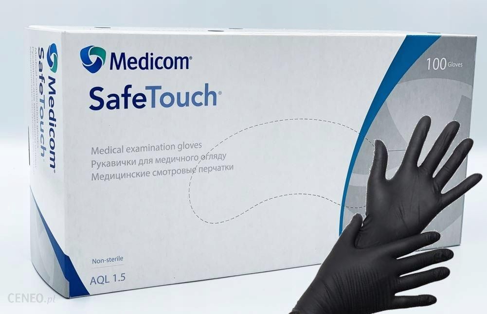 100x r. 8, M rękawiczki rękawice Medicom czarne Ceny i opinie