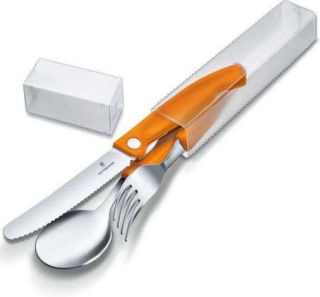 Victorinox Zestaw Nóż Składany Widelec Łyżka Orange 6.7192.F9 