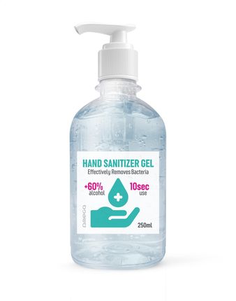 Omega Hand Sanitizer 250Ml Bottle With Pump +60% Alcohol[45318)