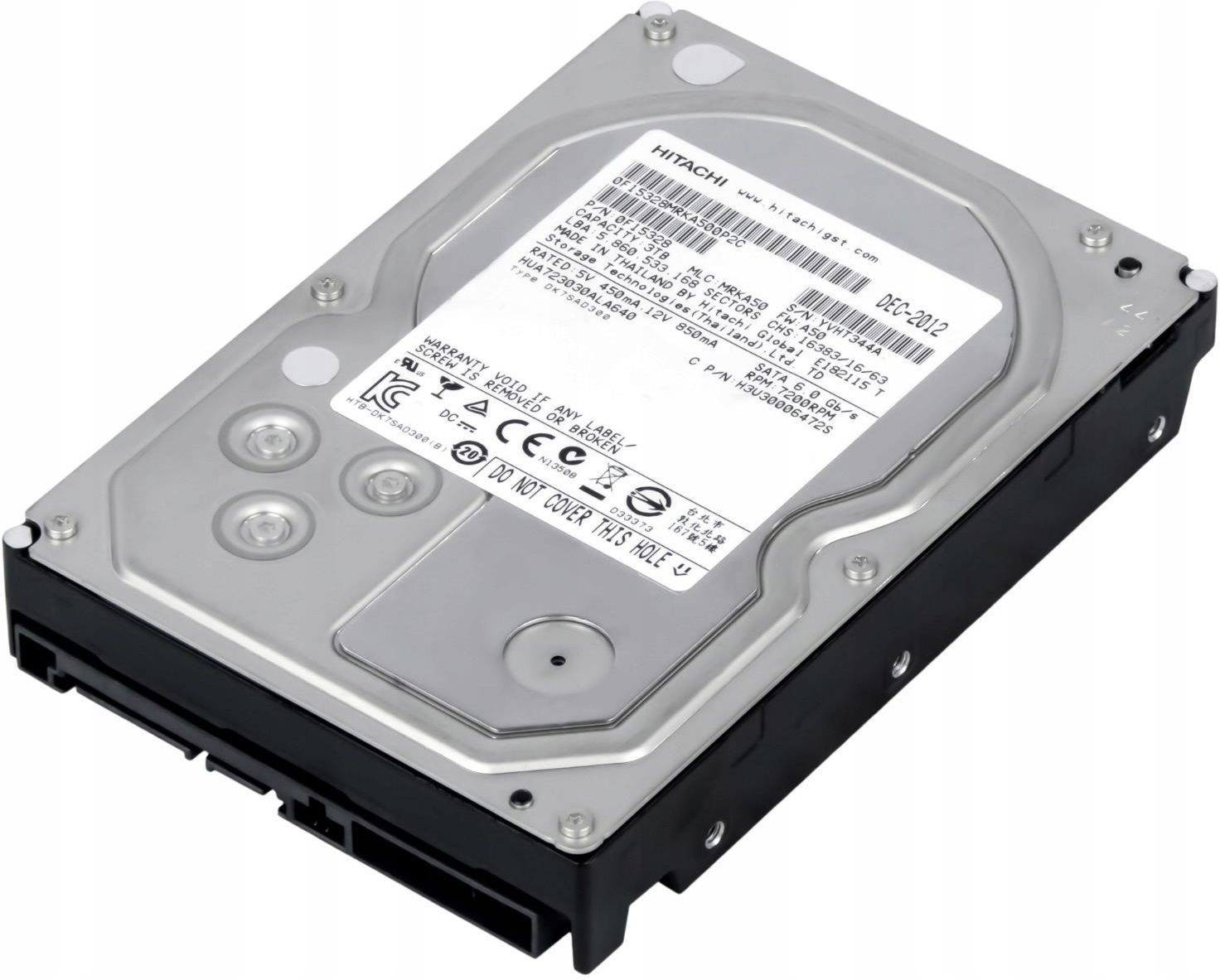 Hitachi HUS723030ALS640 3TB 3.5" SAS 6G 7.2K 64MB Hard Drive (Tested)