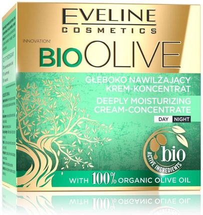Krem Eveline Cosmetics Bio Olive Głęboko Nawilżający -Koncentrat na dzień i noc 50ml