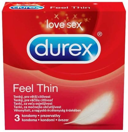 Durex - Feel Thin 3 szt. Super cienkie prezerwatywy 56mm
