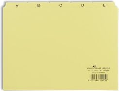 Durable Przekładki Do Kartotek A-Z 5/5 Pcw 0,3Mm Indeksy 40Mm Poziome A5 25Cz. Żółte /Durable 365004