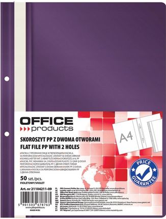 Office Products Skoroszyt Pp A4 2 Otwory Wpinany Fioletowy 50Szt