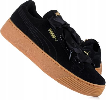 Buty damskie Puma Vikky Platform Ribbon 364979 01 czarne