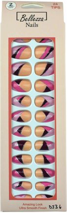 Bellezza Nails Tipsy Paznokcie Sztuczne Wzory 24 Szt. Dj36