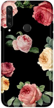 Casegadget Etui Nadruk Róże Na Czarnym Huawei Y6P