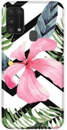 Casegadget Etui Nadruk Różowy Kwiat I Liście Samsung Galaxy M31S