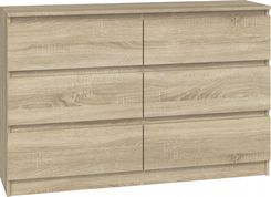 Zdjęcie M6 MALWA KOMODA 120CM 6 SZUFLAD SONOMA - Mordy
