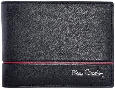 Portfel męski PIERRE CARDIN SAHARA TILAK 8805 RFID czarny z czerwonym paskiem